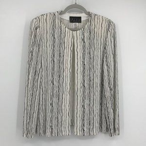 Alex Evenings Evening Black And White Silver Sparkles Jacket Size 12